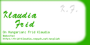 klaudia frid business card